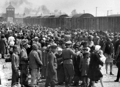 "Selection" of Hungarian Jews on the ramp at Auschwitz-II-Birkenau